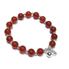 Double Luck Natural Red Agate Bell Bracelet