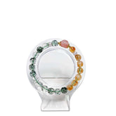 Green Phantom Quartz & Strawberry Quartz Bracelet - Treasure Basin Design with Citrine Accents