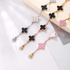 Lucky Four-Leaf Clover Bracelet - Korean Minimalist Style with Mother-of-Pearl