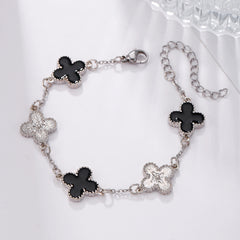 Lucky Four-Leaf Clover Bracelet - Korean Minimalist Style with Mother-of-Pearl