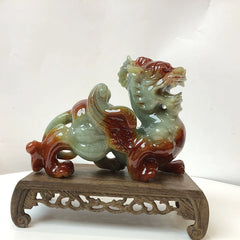 20cm Xiuyan Jade Pi Xiu "Rising Prosperity" Feng Shui Statue for Wealth and Protection