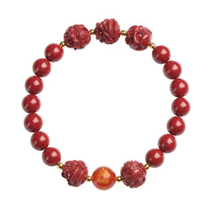 Cinnabar Zodiac Birth Buddha Beaded Bracelet