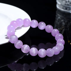 Ice Jade Cat's Eye Purple Lithium Mica Beaded Bracelet