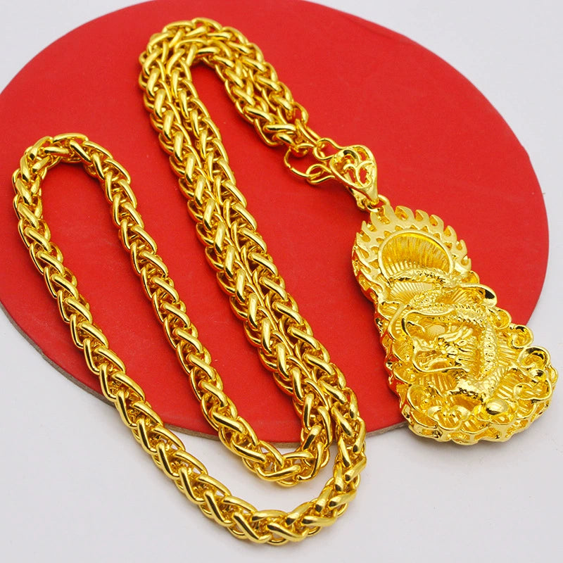 Imitation Gold Dragon Tablet Pendants