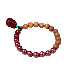 Mystic Harmony Beads: Sandalwood & Cinnabar Bracelet