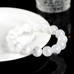 Natural White Money Stone Beaded Bracelet