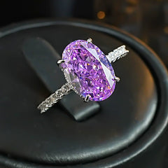 Purple Zircon Openwork Adjustable Open Ring