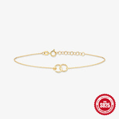 S925 Sterling Silver Double Loop Infinity Bracelet - Timeless & Versatile
