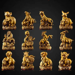 Solid Brass Chinese Zodiac Animal Figurines