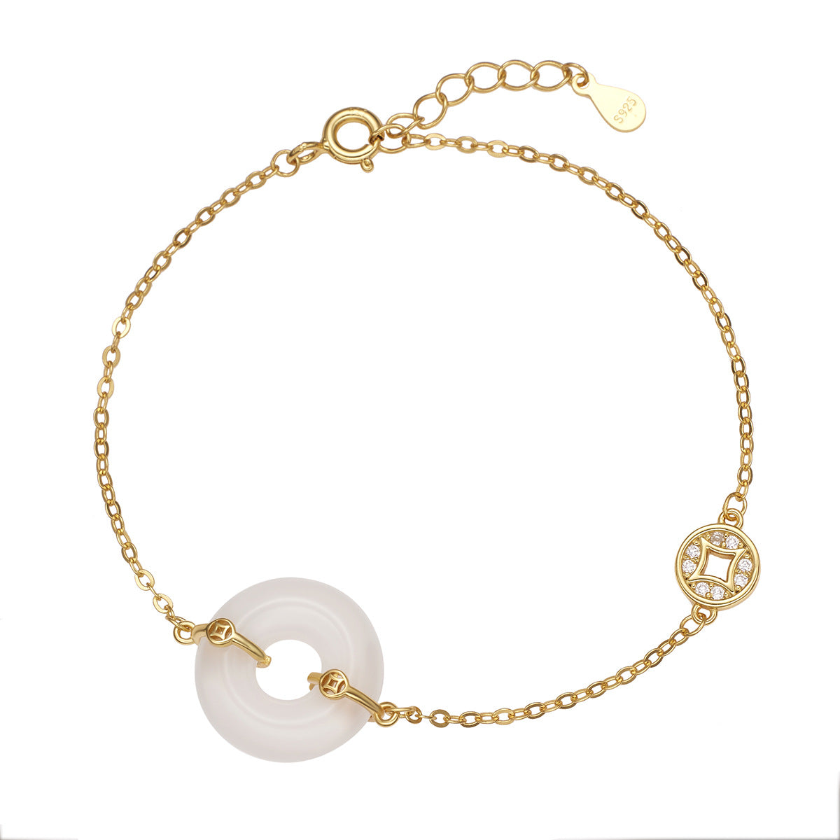 Yincheng S925 Sterling Silver Coin of Peace Bracelet