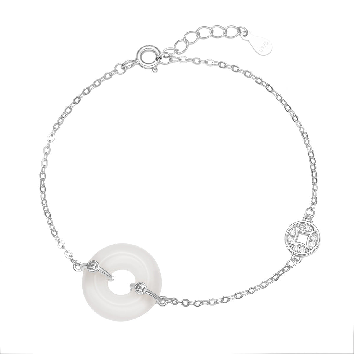 Yincheng S925 Sterling Silver Coin of Peace Bracelet